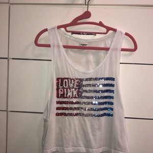 Pink Sequin Flag tank